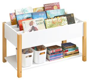 Bibliothèques enfant KMB35-W Blanc - En partie en bois massif - 85 x 45 x 42 cm