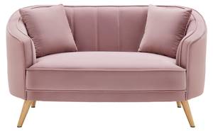 2-Sitzer-Sofa HOPE Pink - Massivholz - Textil - 141 x 77 x 73 cm