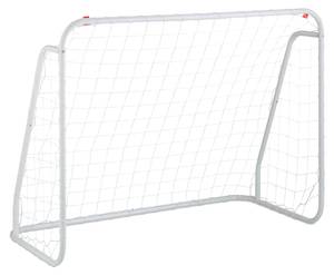 Weißes Fußballtor mit Stahlrahmen Weiß - Metall - Textil - 124 x 96 x 61 cm