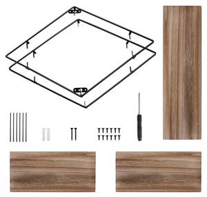 Wandregal Hängeregal Holz Braun - Holzwerkstoff - Metall - 17 x 50 x 50 cm