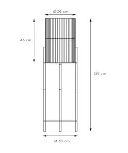 Stehleuchte JANTINE Braun - Metall - Kunststoff - Rattan - 15 x 125 x 15 cm
