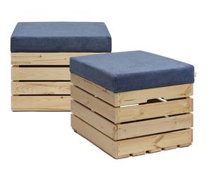 Sitzhocker mit Stauraum NATURE  2er Set Marineblau