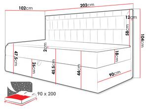 Boxspringbett Gold Junior 2 Altrosa