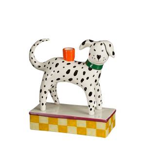 Kerzenhalter Hund Weiß - Keramik - 11 x 27 x 26 cm