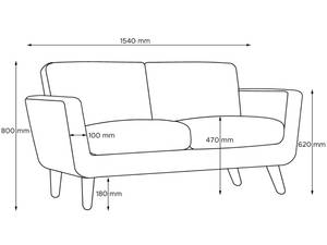 TAGIO II Sofa 2 Personen Beige - Braun - Marineblau