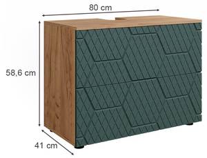 Waschbeckenunterschrank Irma 42867 Grün - Sonoma Eiche Trüffel Dekor