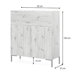 LAMMELO  Kommode hoch Braun - Massivholz - 92 x 104 x 38 cm