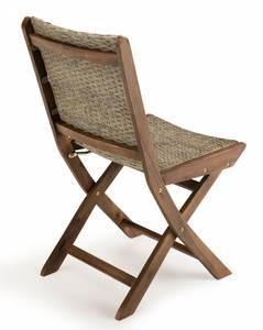 Lot de 2 chaises jardin Marron - Cuir synthétique - 58 x 90 x 46 cm
