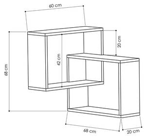 Etagère murale d'angle Ring Taupe