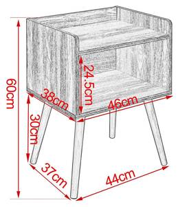 Nachttisch Liane Braun - Holzwerkstoff - 46 x 60 x 38 cm