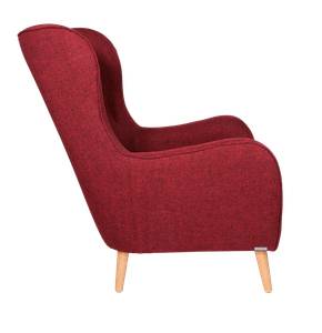 Ohrensessel Pisa TV-Sessel mit Hocker Rot - Holzwerkstoff - 80 x 102 x 82 cm