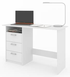 Schreibtisch Meiko Weiß Weiß - Höhe: 76 cm