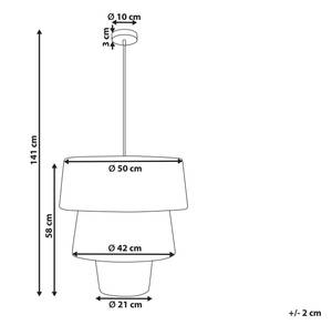 Lampe suspension PREMAT Noir - Bleu - Fibres naturelles - 50 x 141 x 50 cm