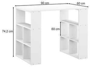 Bureau Arwen blanc Blanc - Bois manufacturé - 90 x 74 x 60 cm