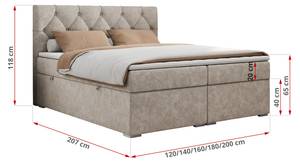 Boxspringbett ALDA Breite: 160 cm - H4 - Textil