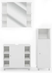 Badmöbelset Fynn Weiß 3er Set Weiß