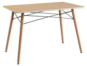 Table à manger scandinave bois Beige - Marron - En partie en bois massif - 70 x 75 x 110 cm