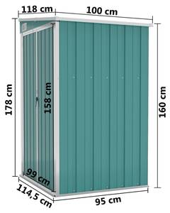 Abri de jardin 3006853 Vert - Profondeur : 100 cm