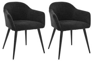 Chaise BIBO Lot de 2 Noir - Textile - 54 x 73 x 57 cm