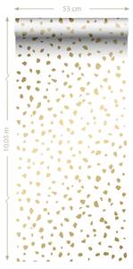 Tapete Terrazzo-Motiv 7299 Gold - Weiß - 53 x 1005 x 1005 cm