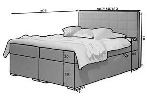 Boxspringbett SEREN Flieder - Breite: 180 cm