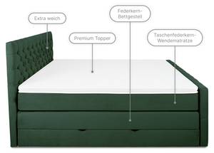 Boxspringbett HOLLYWOOD mit Bettkasten Olivgrün - Breite: 160 cm