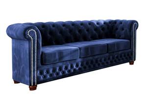 Chesterfield Ely 3-Sitzer Steppsofa Nachtblau