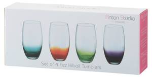 Fizz Hiball Becher 4er Set Glas - 7 x 16 x 7 cm