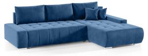 Ecksofa Dhaka L-form Rechts Blau - Ecke davorstehend rechts