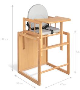 Kombi-Hochstuhl Lene Kiefer teilmassiv - Holzfarben