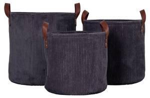 Korbset Autris Grau - Textil - 34 x 35 x 34 cm