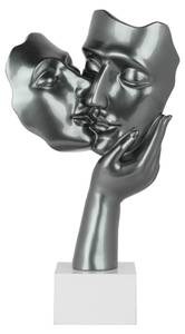 Skulptur Lover's Kiss Grau - Kunststein - Kunststoff - 50 x 27 x 14 cm
