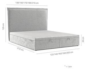 Polsterbett Eliot mit Stauraum Hellbraun - Breite: 182 cm