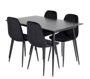 Essgruppe Silar 11 (5-teilig) Schwarz - Massivholz - 90 x 76 x 120 cm