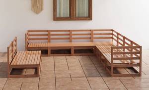 Gartenmöbel-Set (9-teilig) 3009843-1 Massivholz - Holzart/Dekor - 70 x 67 x 70 cm