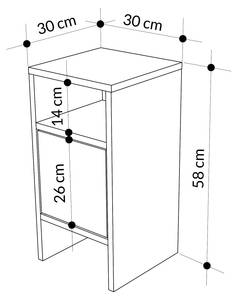 Nachttisch GRANDMA´s Braun - Holzwerkstoff - 30 x 59 x 30 cm