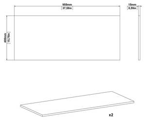 l' armoire Spell Blanc - En partie en bois massif - 96 x 2 x 40 cm