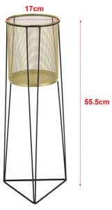 Pflanzständer Roosdaal Schwarz - Metall - 17 x 56 x 17 cm