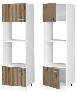 Mikrowellenschrank R-Line 49261 Eiche Sand Dekor - Weiß