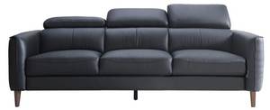 Sofa SALVI Schwarz - Echtleder - 107 x 77 x 216 cm