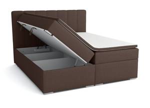 Boxspringbett Doppelbett Monaco Dunkelbraun - Breite: 140 cm