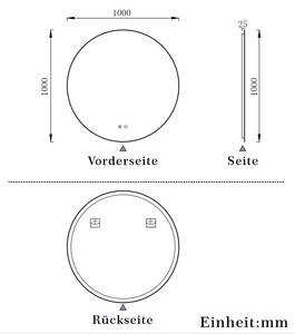 LED Badspiegel HD19X 100 x 100 cm