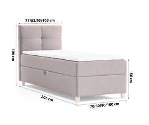 Einzelbett Boxspringbett Anter Mini Violett - Breite: 100 cm - Bettkasten links