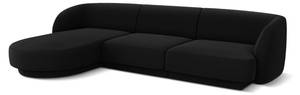 Ecksofa MILEY 4 Sitzplätze Schwarz