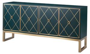 Buffet STILIG SB180 4D Vert - Bois manufacturé - Matière plastique - 180 x 86 x 40 cm