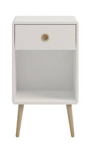 Table de chevet Sofus Blanc - En partie en bois massif - 41 x 73 x 40 cm