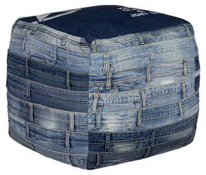 Pouf carré bleu 45x45x45cm Bleu - Textile - 45 x 45 x 45 cm