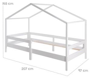 Komplettset hohes Bett Weiß - Holzwerkstoff - 100 x 149 x 207 cm