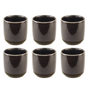 Kaffeetassen 6er Set Schwarz - Keramik - 6 x 6 x 6 cm