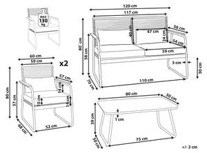 Lounge Set POMONTE 4-tlg Schwarz - Grau